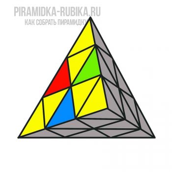 картинка - значок "Mitsubishi" на пирамидке Рубика