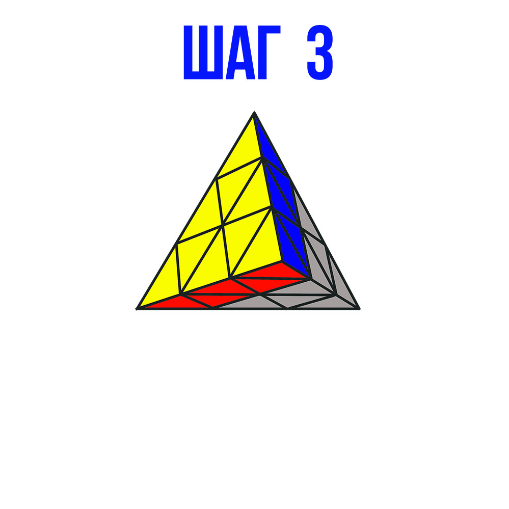 Как собрать треугольный кубик рубика 3х3 схема с картинками